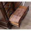 Commode cerisier 1 pièce style traditionnel avec plateau en marbre véritable bronze, poignée ronde et poignées suspendues