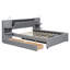Grand lit plateforme tapissier avec tiroirs et tablettes-2088599518