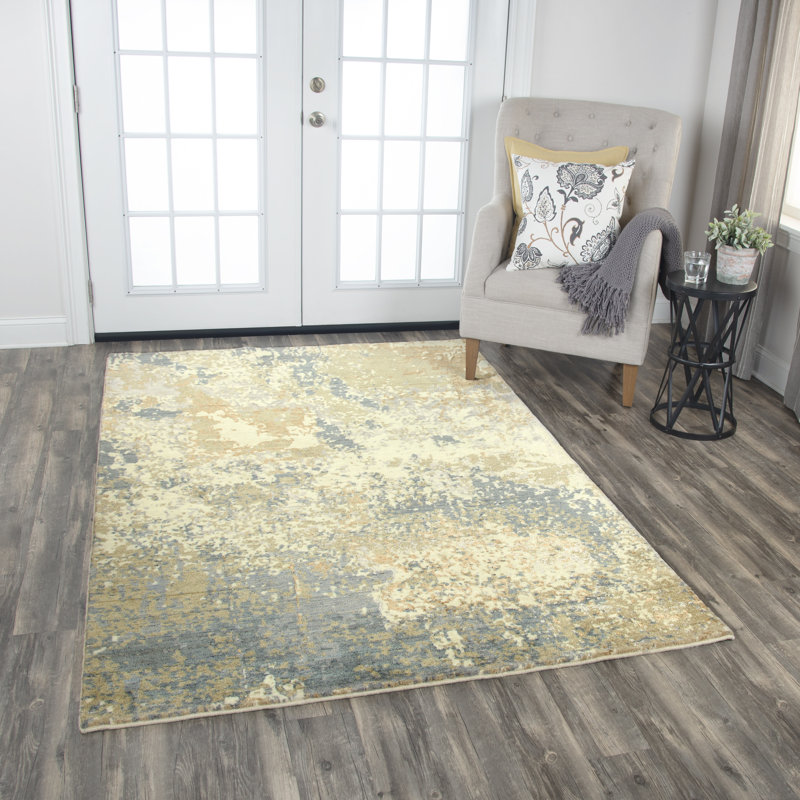 Tapis beige / gris en laine Power Loom, Tapis de couloir 2 pi 6 po x 8 pi