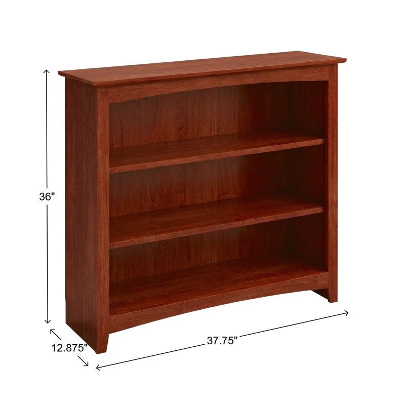 Bibliothèque classique Malani, (3 Shelves) 36"H x 37.75"W x 12.875"D, Cerisier Washington