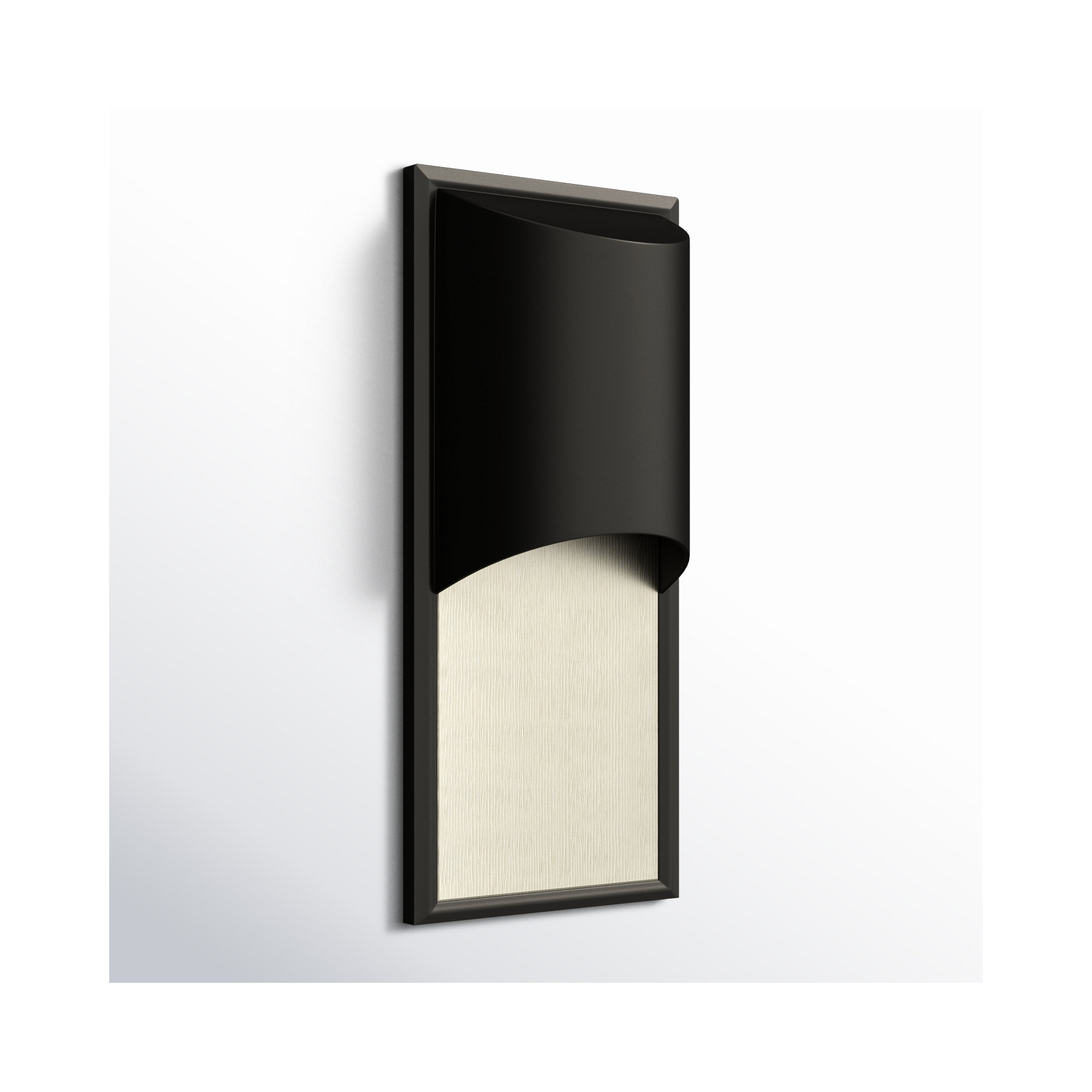 Aurore Single Light Rectangle Outdoor Wall Light, Satin Black, MED