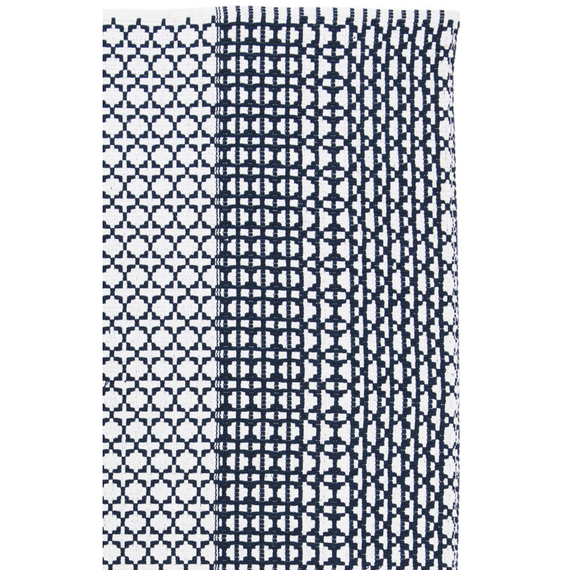 Amaral Hand Woven Cotton Geometric Rug, Runner 2'3" x 7'