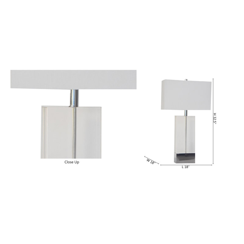Rosemarie 1 Light Chrome and Crystal Table Lamp With Shade