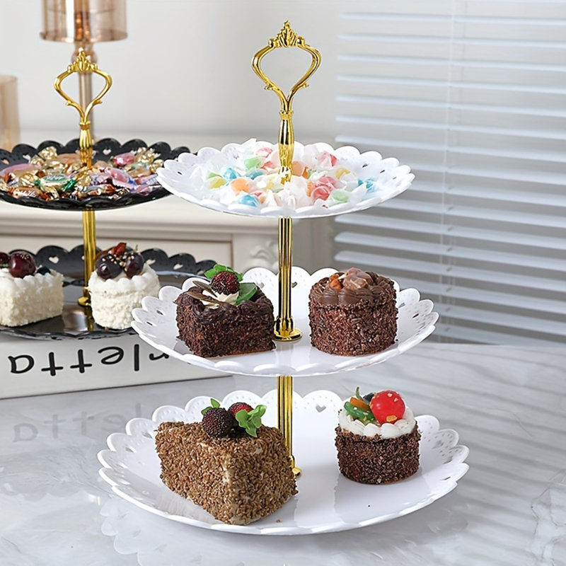 Cake Stand Set 4pcs Fruit Dessert Serving Tray 4pcs 2 Tier/3 Tier Cupcake Stand