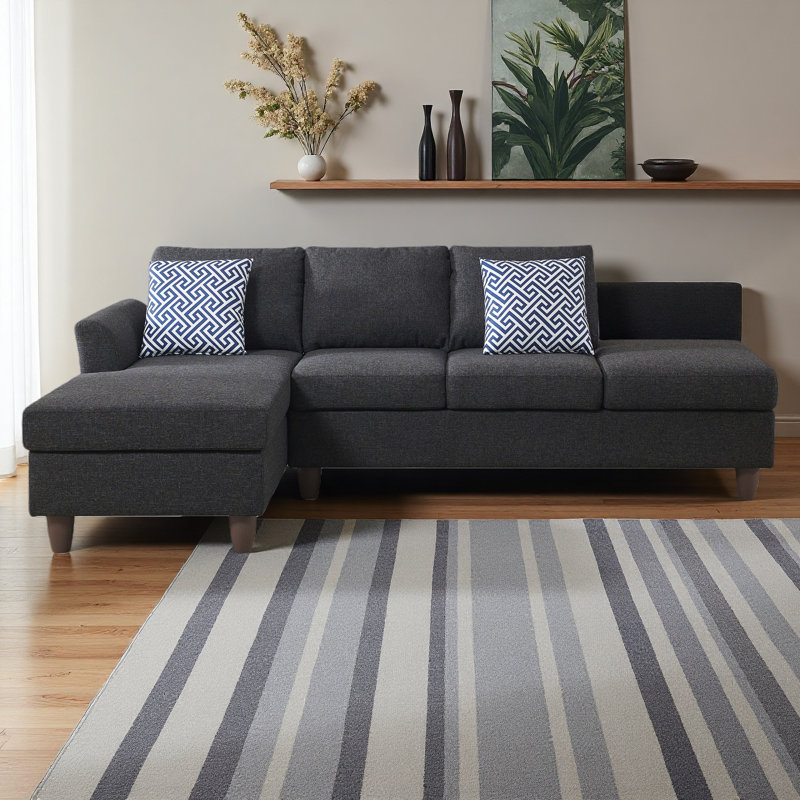 Unités de rangement cachées et coussins décoratifs assortis pour les maisons modernes, Lin noir
