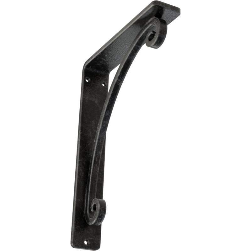 Support en fer forgé Legacy, H 8 po x l 1,5 po x P 5,5 po, Argent antique
