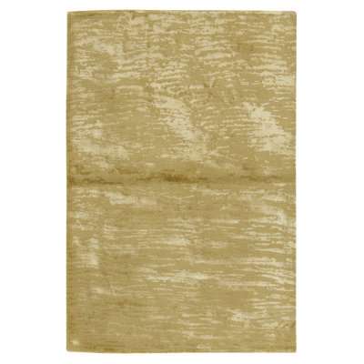 Hand Knotted Area Rug in Gold