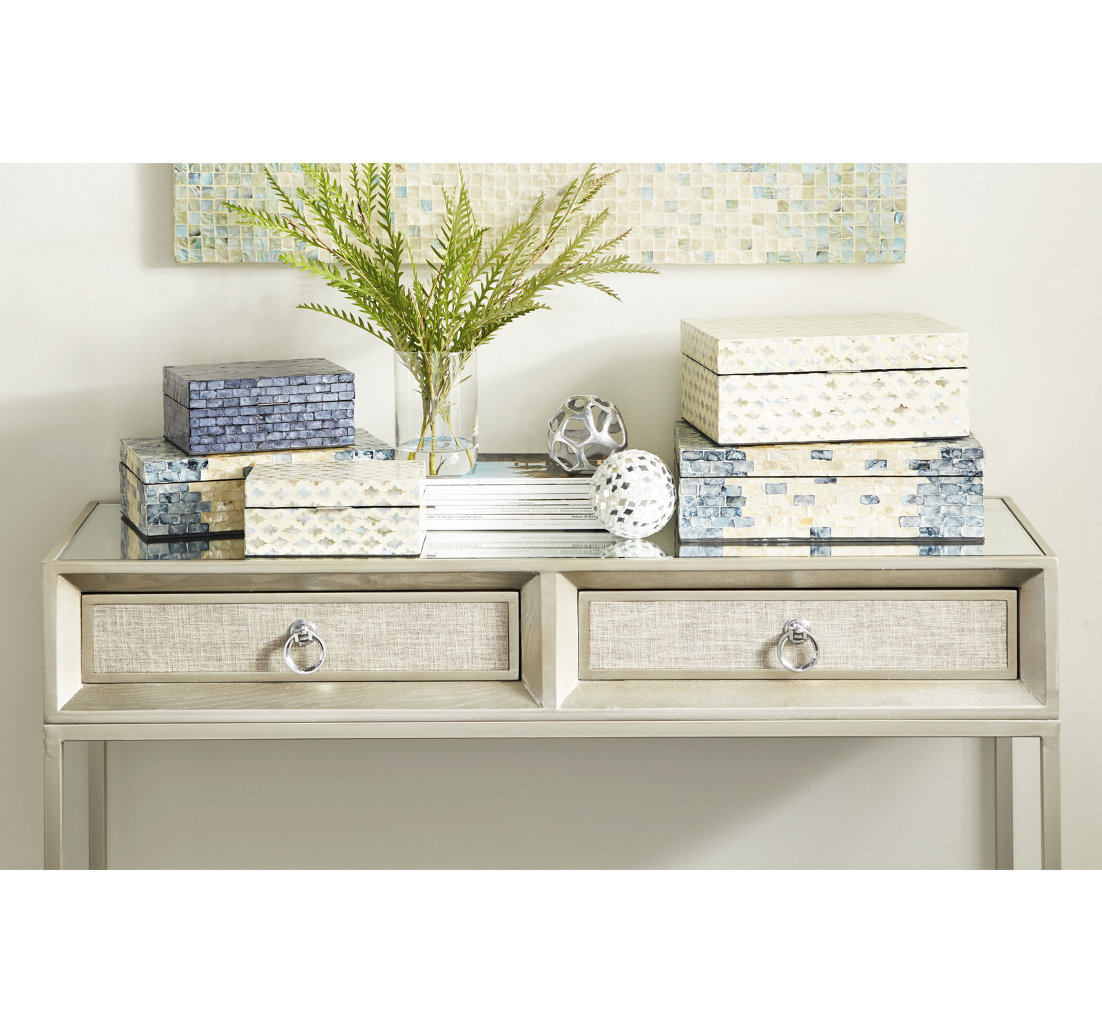 Juliette Mother of Pearl Box Set, White