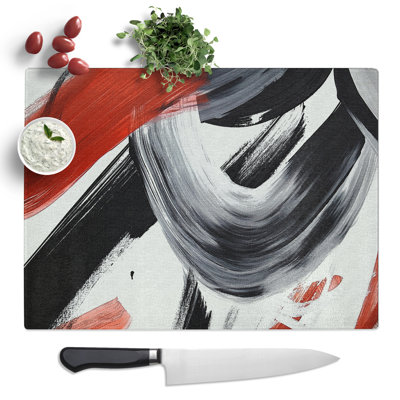 Abstract Brushstrokes Vol.2  Glass Chopping Board