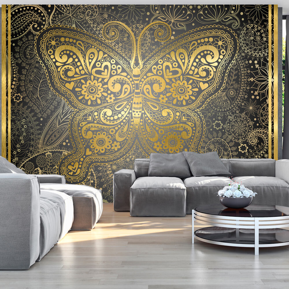 Dandelion Floral and Butterfly Wallpaper Mural • Wallmur®