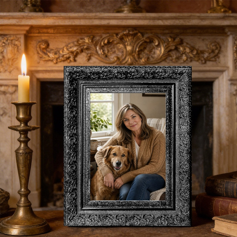 11" x 14" Antique Gold 3 PCS Portrait Picture Frame for Anniversary Gifts, 5" W x 7" H, 1, Black