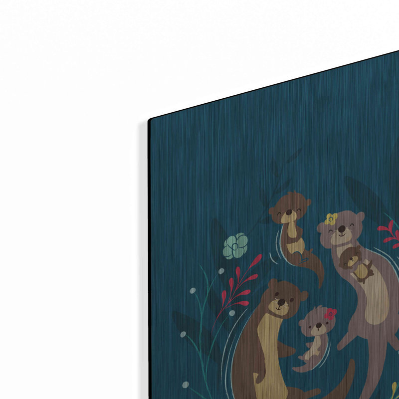 «Otter Family» par Jay Fleck, art mural en métal, H 24 po x l 16 po x P 0,2 po