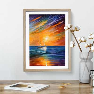 Boat At Sunset No.4 - Framed Print