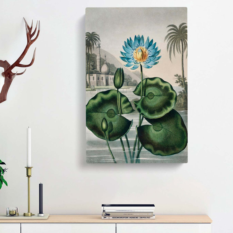 Blue Egyptian Water Lily by R.J. Thornton - Wrapped Canvas Painting, 50cm H x 35cm W x 3cm D