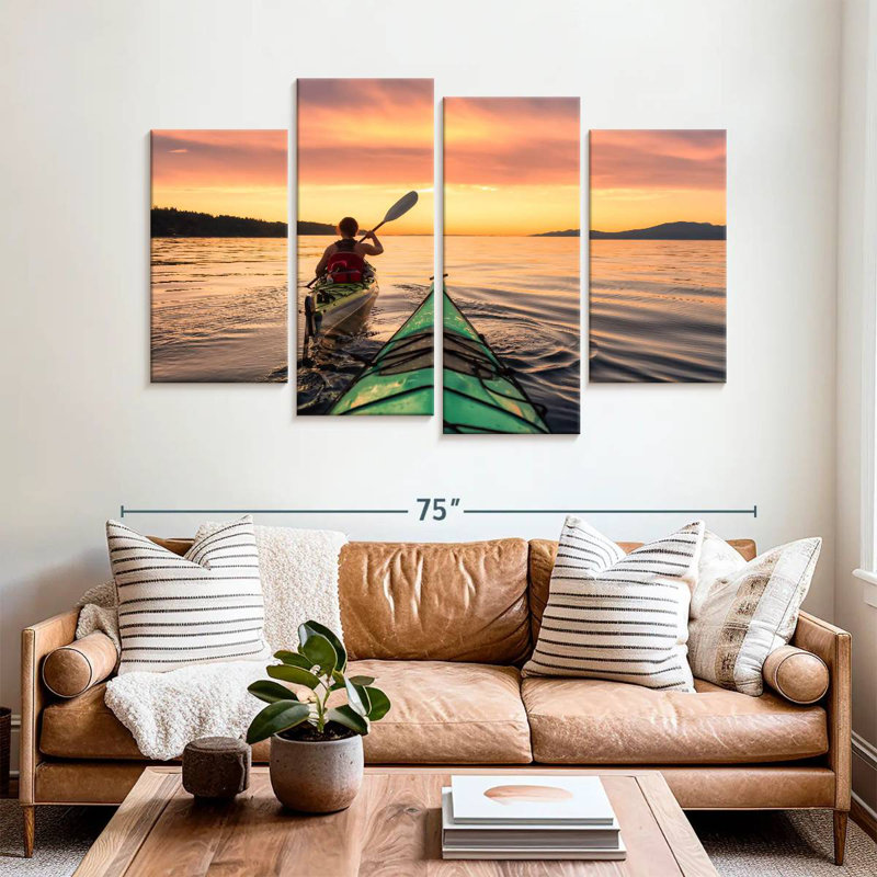 Gillard Kayaking To Sunset, 42" H x 68" W