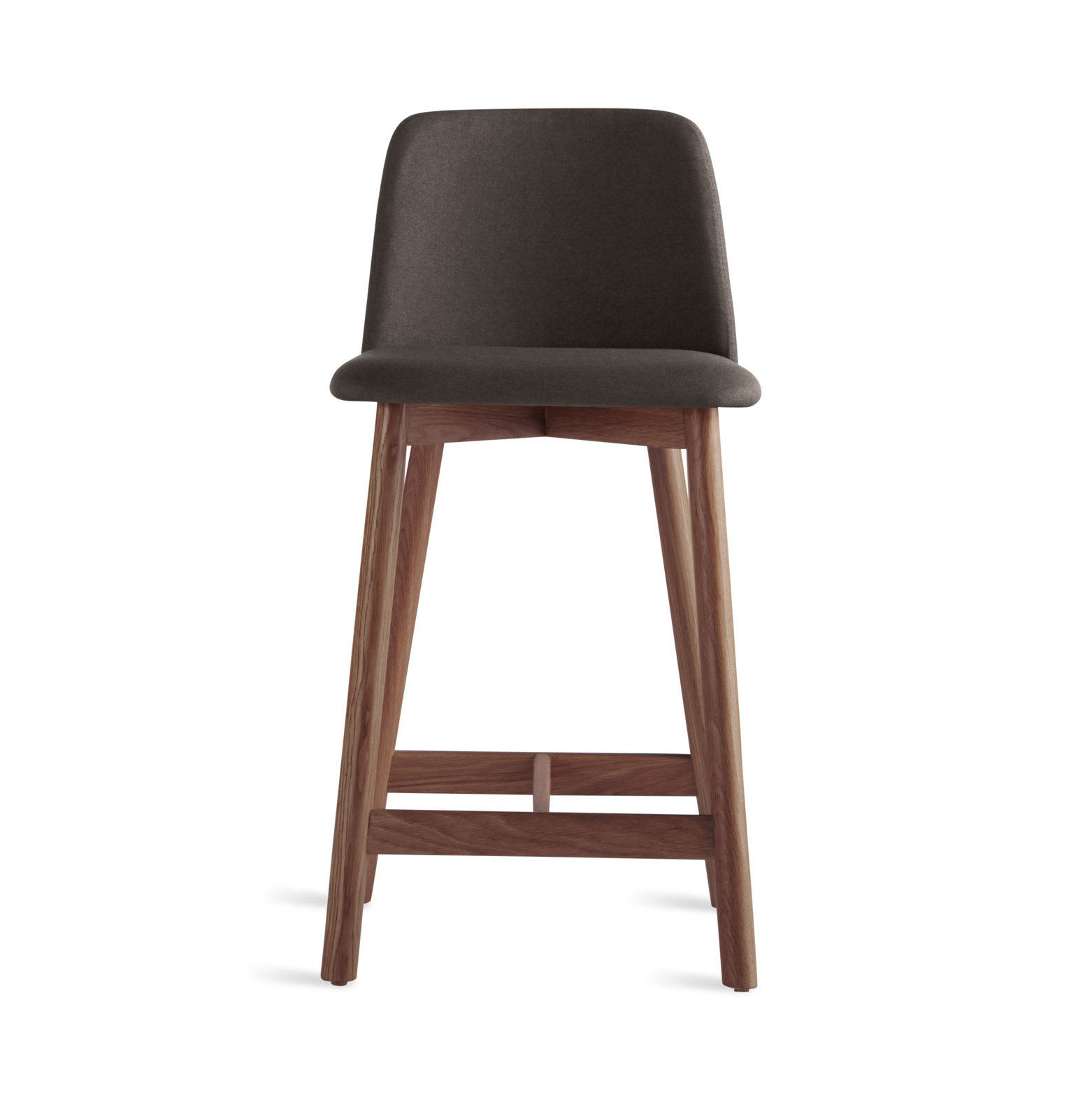 Chip Stool, 100% Polyester-Gunmetal, Walnut, Counter Stool (25.1" Seat Height)