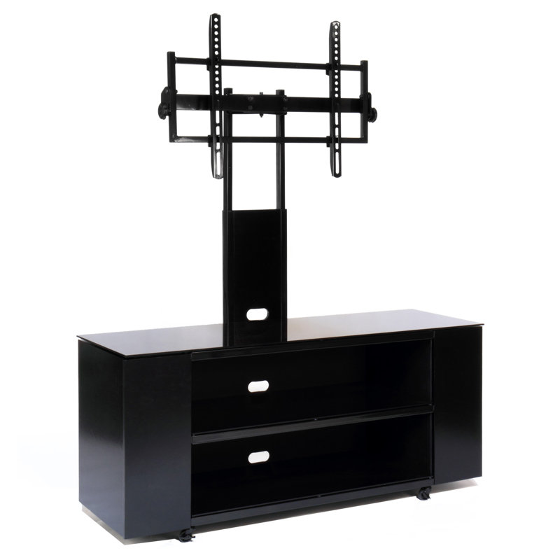 TV Stand With CD/DVD Cabinet for Up to 90" TVs, Black
