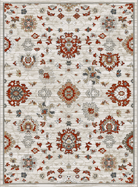 Tapis ivoire Plymouth Livia, Rectangle 5 pi 3 po x 7 pi 2 po