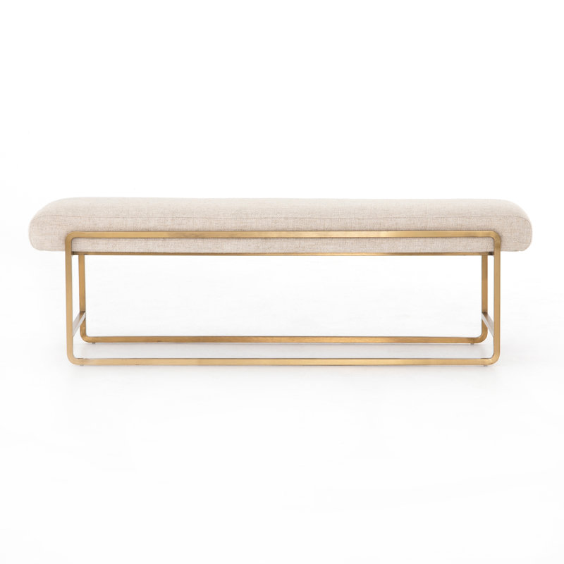 Sled Upholstered Bench, Thames Cream