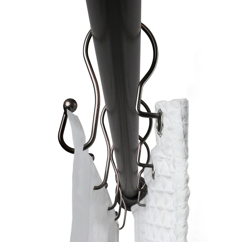 Oil Rubbed Bronze Zinc Double Shower Curtain Hooks