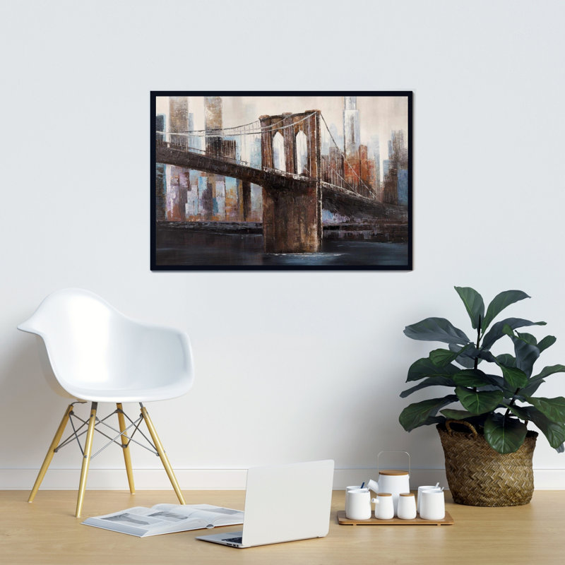 Urban Brooklyn Bridge Print On Canvas