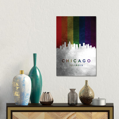 Chicago Illinois Spectrum Skyline 1 Piece Wall Art on Canvas