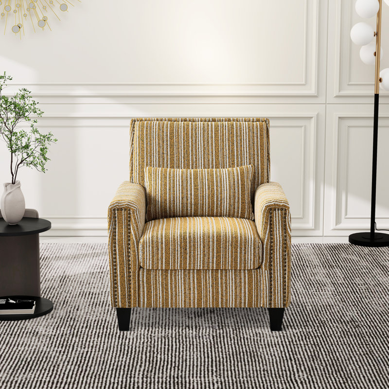 Fauteuil d'appoint rembourré l 32,4 po, Jaune
