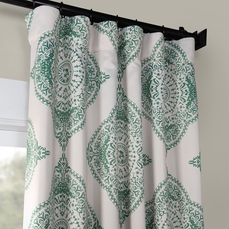 Klyszejko Majestic Medallion Printed Room Darkening Curtains for Living Room, Bedroom Single Panel, 50"W x 120"L