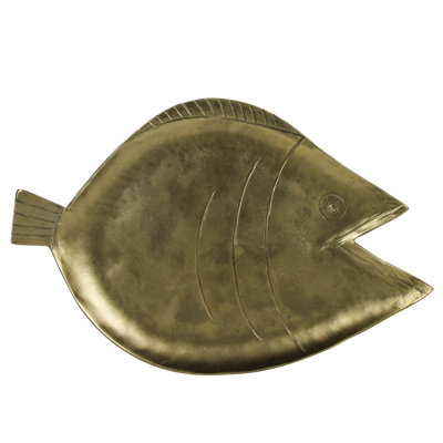 Fish Plate, Antique Gold