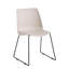 Chaise moderne en plastique avec pieds en métal, ensemble de 4, ivoire