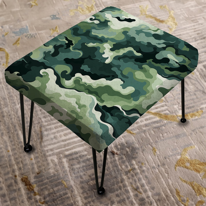 Green Nomad Camo Elegance - Camouflage Rectangle Ottoman