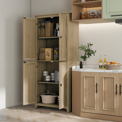 72" Freestanding Kitchen Pantry, Buffet Cabinet
