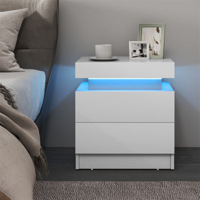 35cm W Manufactured Wood Bedside Table
