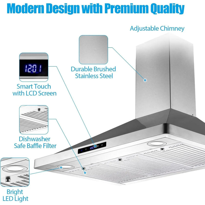 Hotte murale 36 pouces en acier inoxydable