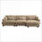 Sectional Sofas, Modular Velvet L-Shaped Couch with Movable Ottoman &amp; Bolstered Armrests for Living Room | Camel Velvet-1419297505