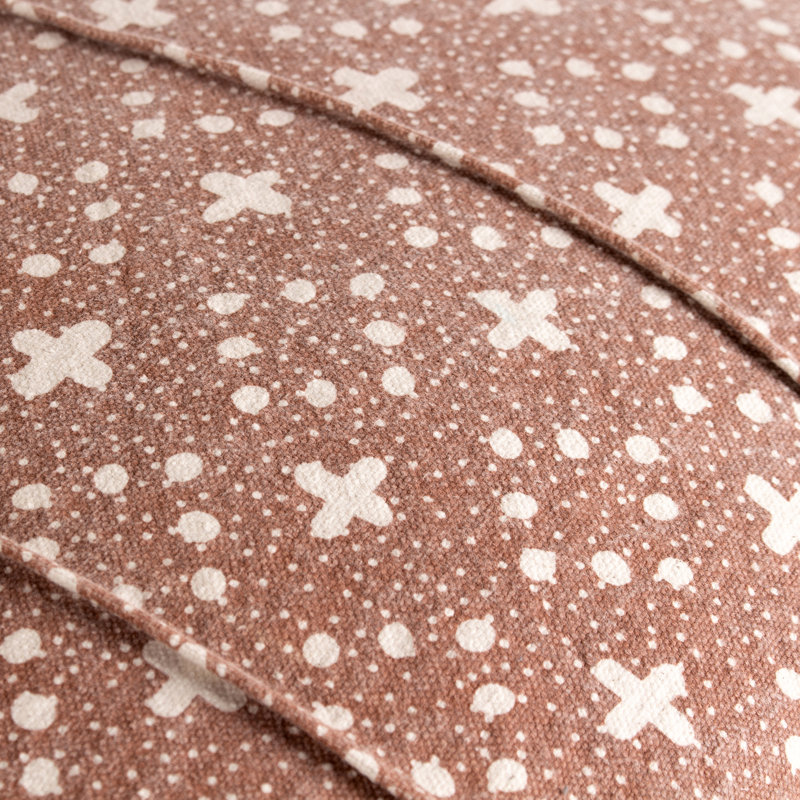 Helm Polka Dots Square Throw Cushion, Pecan