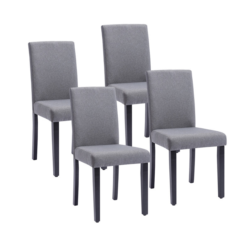Chaise rembourrée avec pieds en bois d'hévéa Evangélita