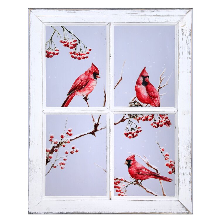 Window Thermometer- Acrylic- Cardinal/ Chickadee - Made From RI