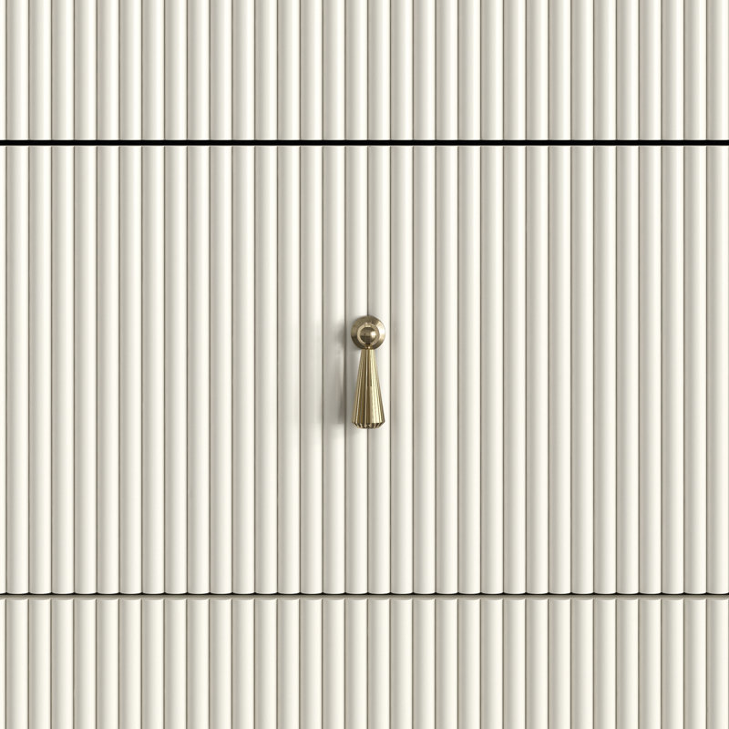 Commode 6 tiroirs Sofia, Blanc cassé / blanc