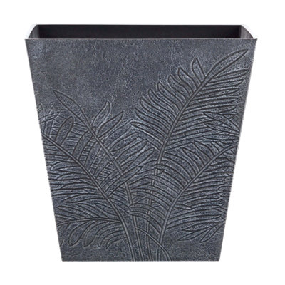 12" Fern Short Planter, Grey Finish