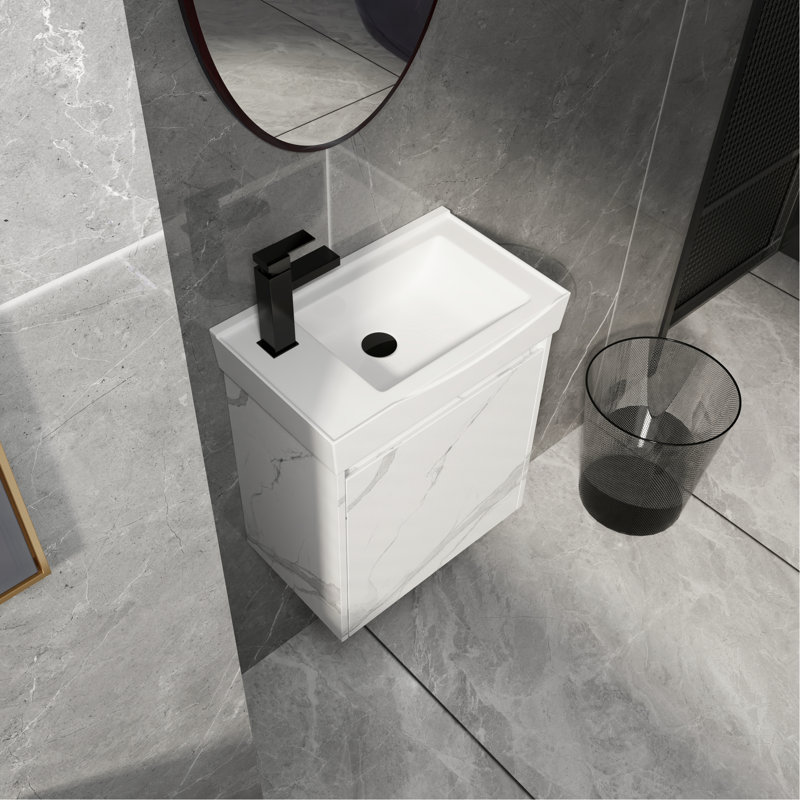 Armoire de salle de bain avec lavabo en céramique pré-percée pour robinet de 20 po