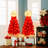 Lighted  Santa Hat Style Christmas Tree Set Of 2,  Artificial Tree With Warm  Lights, Christmas Tree For Decoration Inside And Outside