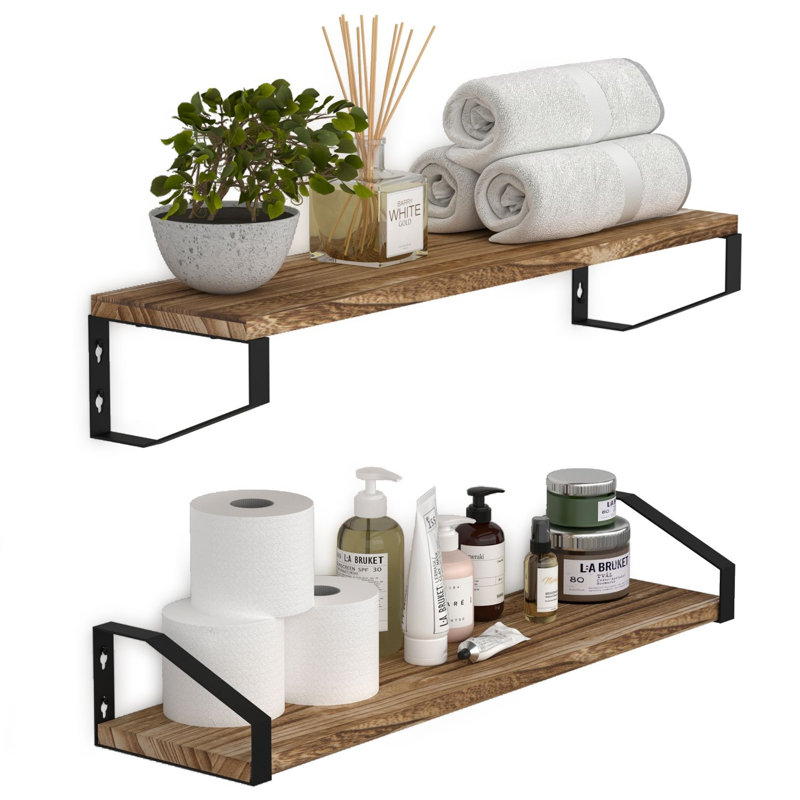Daion 2 Piece Paulownia Bracket Shelf