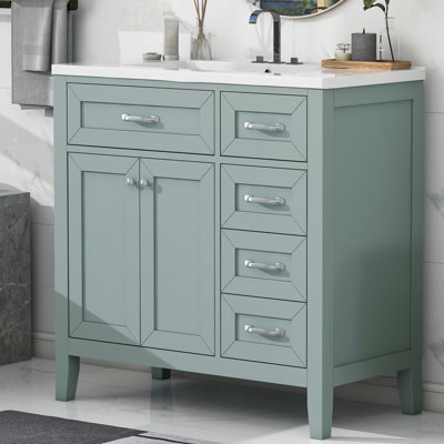 Shandal 36'' Single Bathroom Vanity with Ceramic Top