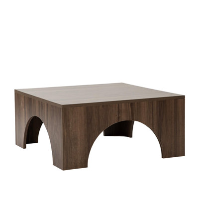 Modern Walnut Coffee Table, 31.5 x 14.6 x 31.5 inches | 100% Melamine Coated Chipboard, Thickness: 0.7 inches | Durable PVC Edge Bands, Disassembled for Easy Assembly | Stylish & Functional Design for Living Room