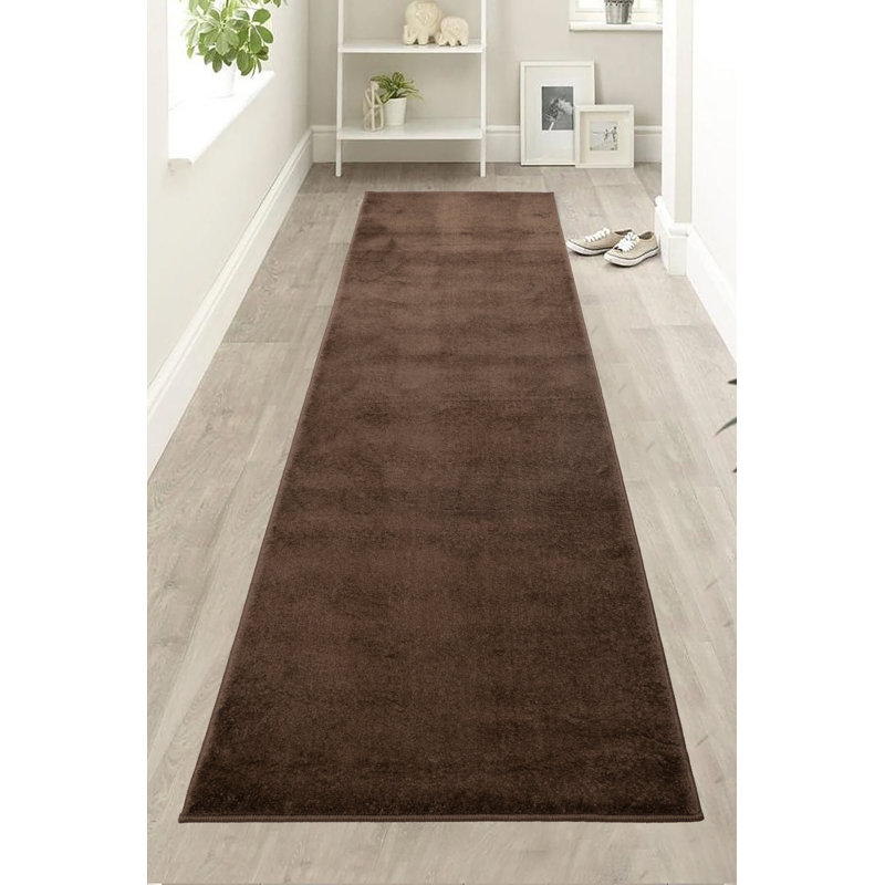 Custom Size Rug Solid Color Dark Beige Schulter Design Medium Pile Slip Resistant, Rectangle 3' x 5'