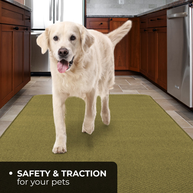 Skid-Resistant Carpet Runner - Olive Green - Many Other Sizes To Choose From, Rectangle 3' x 4'