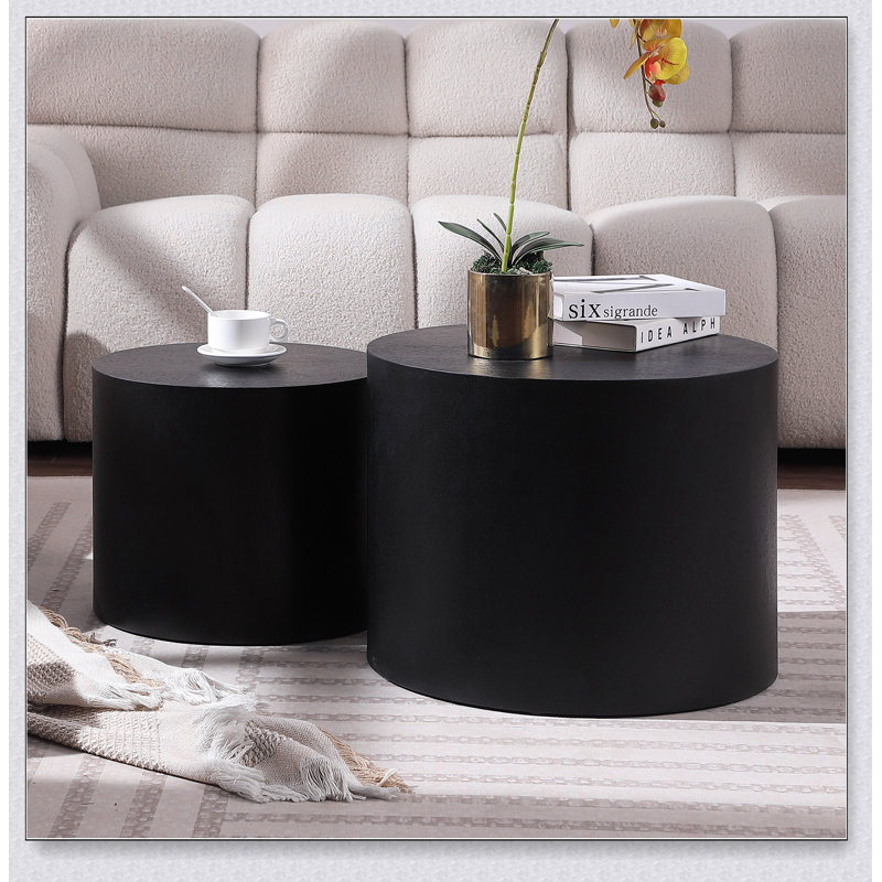 avec table d'appoint en frêne, chêne, placage de noyer, table basse, table de bout, ensemble de 2 tables gigognes