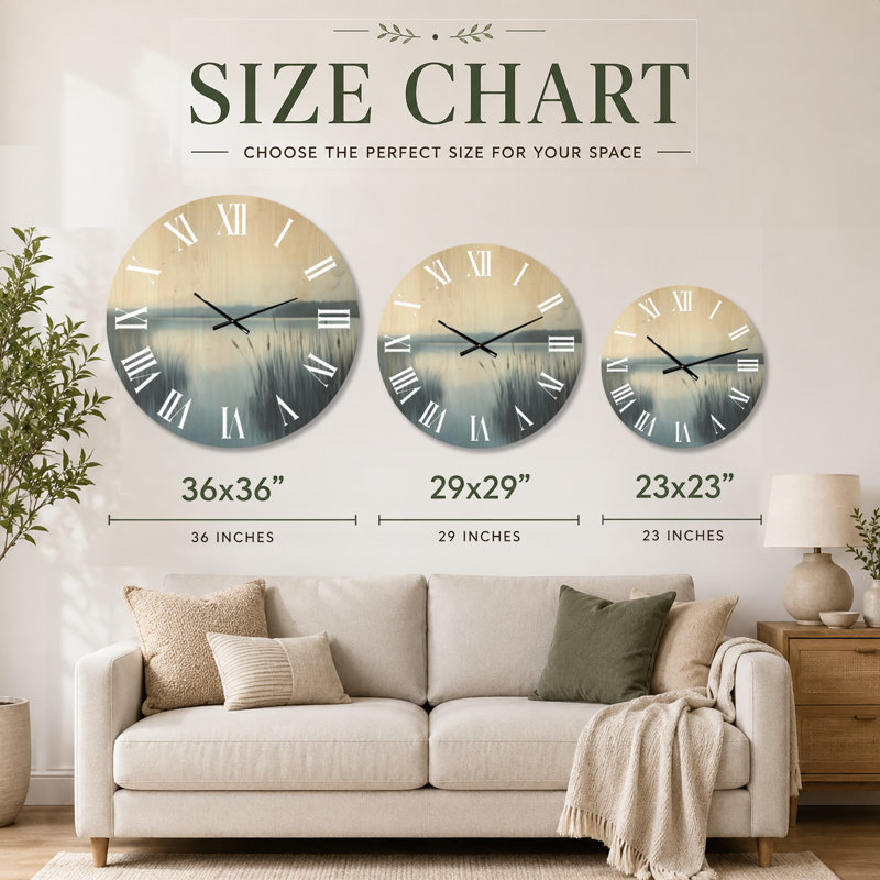 Solid Wood Analogue Wall Clock, Médium