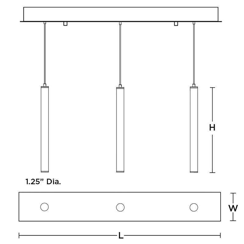 Luminaire suspendu linéaire à 4 lumières pour îlot de cuisine Gediz, Noir